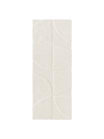 Chodnik z długim włosiem z wypukłą strukturą Jade, Kremowobiały, S 80 x D 200 cm