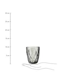 Waterglazen Colorado met structuurpatroon, 4 stuks, Glas, Grijs, transparant, Ø 8 x H 10 cm, 260 ml