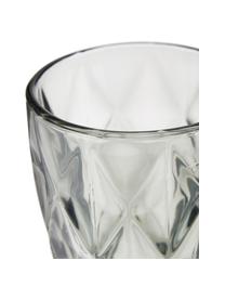 Verres à eau avec embossage décoratif Colorado, 4 pièces, Verre, Gris, Ø 8 x haut. 10 cm, 260 ml