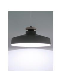 Skandi-Pendelleuchte Malm, Lampenschirm: Metall, Dekor: Holz, Baldachin: Metall, Grau, Ø 40 x H 20 cm