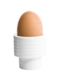 Eierbecher Column aus Steingut in Weiß, 6 Stück, Steingut, Weiß, Ø 6 x H 6 cm