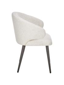 Chaise design moderne tissu bouclé Celia, En tissu bouclé blanc crème, larg. 57 x prof. 62 cm