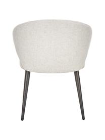 Krzesło z podłokietnikami bouclé Celia, Tapicerka: bouclé (70% poliester, 20, Nogi: metal malowany proszkowo, Kremowobiały bouclé, S 57 x G 62 cm