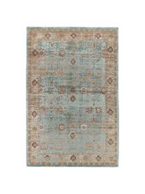 Ručně tkaný žinylkový koberec Rimini, Tyrkysová, taupe, hnědá, Š 200 cm, D 300 cm (velikost L)
