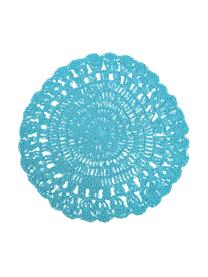 Runde Tischsets Oceanic aus Papierfasern, 6er-Set, Papierfasern, Weiß, Blautönne, Ø 38 cm