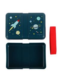 Lunchtrommel Space, Kunststof, Blauw, rood, B 12 x H 6 cm