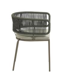 Krzesło ogrodowe z plecionym sznurkiem Nadin, Stelaż: metal ocynkowany i lakier, Tapicerka: poliester, Szarozielony, S 58 x G 48 cm