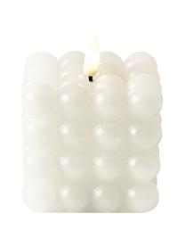Batteriebetriebene LED-Kerze Bolle mit Flackerfunktion, Wachs, Kunststoff, Weiß, B 10 x H 13 cm