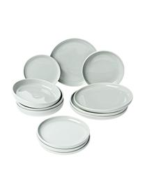 Porzellan Geschirr-Set Nessa, 4 Personen (12-tlg.), Hochwertiges Hartporzellan, Hellgrau, 4 Personen (12-tlg.)