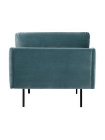 Samt-Sessel Moby mit Metall-Beinen, Bezug: Samt (Hochwertiger Polyes, Gestell: Massives Kiefernholz, FSC, Beine: Metall, pulverbeschichtet, Samt Türkis, B 90 x T 90 cm