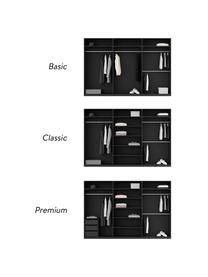 Modularer Drehtürenschrank Simone, 300 cm Breite, mehrere Varianten, Korpus: Spanplatte, FSC-zertifizi, Walnussholz-Optik, Schwarz, Basic Interior, Höhe 200 cm
