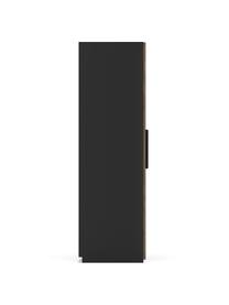 Modulární skříň ve vzhledu ořechového dřeva s otočnými dveřmi Simone, šířka 300 cm, více variant, Vzhled ořechového dřeva, černá, Interiér Premium, Š 300 x V 236 cm