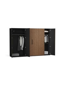 Armadio componibile ad ante girevoli Simone, larg. 300 cm, diverse varianti, Effetto legno di noce, nero, Interno Premium, larg. 300 x alt. 236 cm