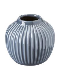 Kleine handgefertigte Design-Vase Hammershøi in Grau, Porzellan, Anthrazit, Ø 14 x H 13 cm