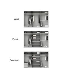 Modulaire draaideurkast Leon, 300 cm breed, meerdere varianten, Grijs, Basis interieur, hoogte 200 cm