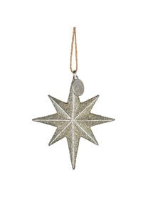 Ručně vyrobené ozdoby na stromeček Serafina Star, V 8 cm, 2 ks, Zlatá, Š 7 cm, V 8 cm