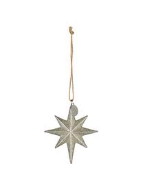 Handgefertigte Baumanhänger Serafina Star H 8 cm, 2 Stück, Goldfarben, B 7 x H 8 cm
