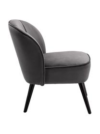 Fauteuil cocktail en velours Lucky, Velours gris foncé, larg. 59 x prof. 68 cm