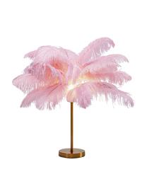 Lampa stołowa Feather Palm, Odcienie złotego, blady różowy, Ø 50 x W 60 cm