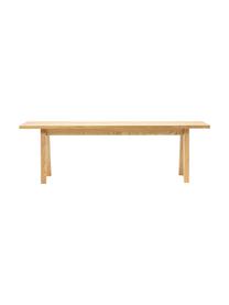 Eettafelset Melfort met zitbank en stoelen Nagano, 4-delig, Tafelblad: MDF met wild eikenhoutfin, Poten: massief berkenhout met ei, Zitvlak: MDF met wild eikenhoutfin, Poten: massief berkenhout met ei, Hout, geweven stof lichtgrijs, Set met verschillende formaten
