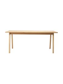 Eettafelset Melfort met zitbank en stoelen Nagano, 4-delig, Tafelblad: MDF met wild eikenhoutfin, Poten: massief berkenhout met ei, Zitvlak: MDF met wild eikenhoutfin, Poten: massief berkenhout met ei, Hout, geweven stof lichtgrijs, Set met verschillende formaten