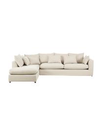 Großes Ecksofa Zach, Bezug: Polypropylen Der hochwert, Füße: Kunststoff, Webstoff Cremeweiß, B 300 x T 213 cm, Eckteil links