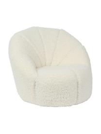 Kinder-Teddysessel Shaggy, Polyester (Teddyfell), Cremeweiß, Ø 54 x H 46 cm