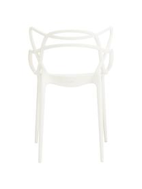 Sedia con braccioli di design bianca Masters 2 pz, Polipropilene, certificato Greenguard, Bianco, Larg. 57 x Alt. 84 cm