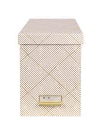 Hängeregister-Box Johan, 9-tlg., Organizer: Fester, laminierter Karto, Goldfarben, Weiß, 19 x 27 cm