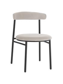 Chaises rembourrées en velours Doggi, 2 pièces, Velours couleur crème, larg. 47 x prof. 50 cm