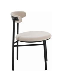 Chaises rembourrées en velours Doggi, 2 pièces, Velours couleur crème, larg. 47 x prof. 50 cm