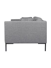 Sofa z metalowymi nogami Emma (2-osobowa), Tapicerka: poliester Dzięki tkaninie, Stelaż: lite drewno sosnowe z cer, Nogi: metal malowany proszkowo, Szara tkanina, S 194 x G 100 cm