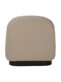 Poltroncina in bouclé Elsie, Rivestimento: bouclé (poliestere) Il ri, Struttura: compensato, Bouclé taupe, nero, Larg. 77 x Prof. 84 cm