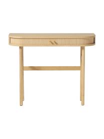 Konzolový stolík s drážkovanou prednou stranou Calary, Svetlé drevo, Š 100 x V 80 cm