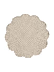 Okrągła podkładka z bawełny Boutis, 2 szt., 100% bawełna, Beżowy, Ø 43 cm