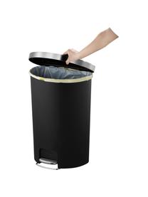 Papelera con ruedas Hana, Plástico, Negro mate, An 46 x Al 65 cm