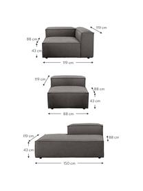 Méridienne modulable XL Lennon, Tissu anthracite, larg. 357 x prof. 119 cm, dossier à droite