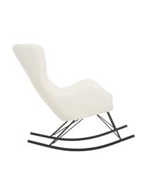 Fauteuil à bascule peluche Wing, Tissu peluche blanc crème, noir, larg. 77 x prof. 109 cm