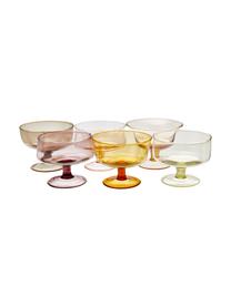 Komplet miseczek do lodów ze szkła dmuchanego Desigual, 6 elem., Szkło dmuchane, Odcienie żółtego, odcienie różowego, Ø 12 x W 8 cm, 400 ml