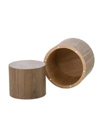 Set de mesas auxiliares Dan, 2 uds., Tablero de fibras de densidad media (MDF) con chapado de nogal, Acabado de madera de nogal, Set de diferentes tamaños