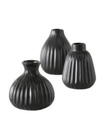 Kleines Vasen-Set Esko aus Porzellan, 3-tlg., Porzellan, Schwarz, Set mit verschiedenen Größen