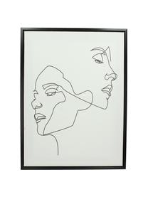 Ingelijste canvasprint opaal, Lijst: kunststof, Afbeelding: digitale print op linnen, Wit, zwart, B 45 cm x H 60 cm