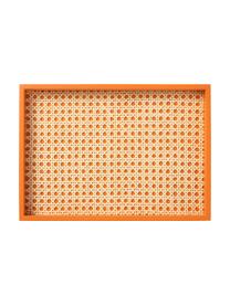 Deko-Tablett Carina mit Wiener Geflecht, Ablagefläche: Rattan, Rand: Mitteldichte Holzfaserpla, Orange, B 35 x H 3 cm