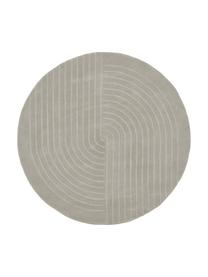 Kulatý ručně všívaný vlněný koberec Mason, Světle šedá, Ø 150 cm (velikost M)