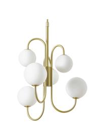 Pendelleuchte Avalee aus Glas, Baldachin: Metall, beschichtet, Weiß, Goldfarben, Ø 55 x H 100 cm