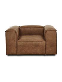 Fotel ze skóry z recyklingu Lennon, Tapicerka: skóra z recyklingu (70% s, Stelaż: lite drewno sosnowe z cer, Nogi: tworzywo sztuczne, Brązowa skóra, S 130 x G 101 cm