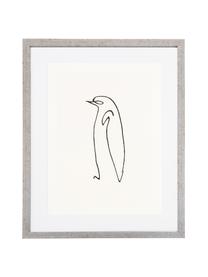 Stampa digitale incorniciata Picasso's Pinguin, Immagine: stampa digitale, Cornice: materiale sintetico, effe, Immagine: nero, bianco Cornice: argento, L 40 x A 50 cm