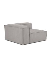 Modulo angolare in velluto a coste Lennon, Rivestimento: velluto a coste (92% poli, Struttura: legno di pino massiccio, , Piedini: plastica, Velluto a coste grigio, Larg. 119 x Prof. 119 cm, angolo a sinistra