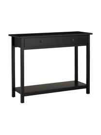 Konsola z drewna Ditti, Korpus: lite drewno sosnowe, płyt, Czarny, S 104 x W 83 cm