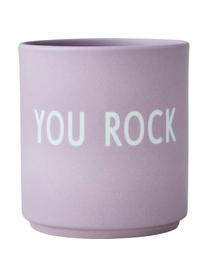 Design Becher Favourite YOU ROCK in Lila mit Schriftzug, Fine Bone China (Porzellan)
Fine Bone China ist ein Weichporzellan, das sich besonders durch seinen strahlenden, durchscheinenden Glanz auszeichnet., Lila (You rock), Ø 8 x 9 cm, 250 ml